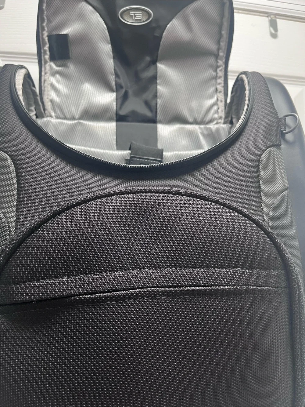 Tumi T3  Black Textured Men's Backpack with Silver Logo